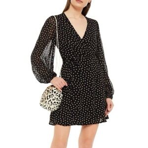 Ganni Polka Dot Mini Dress Long Sleeves Sz M